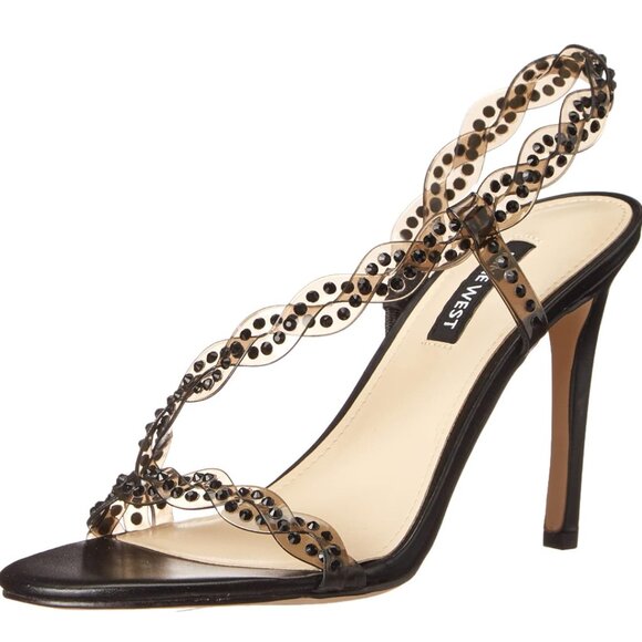 NINE WEST Womens Black Ilusion Round Toe Stiletto Slip On Slingback Sandal 6 M - Picture 2 of 10